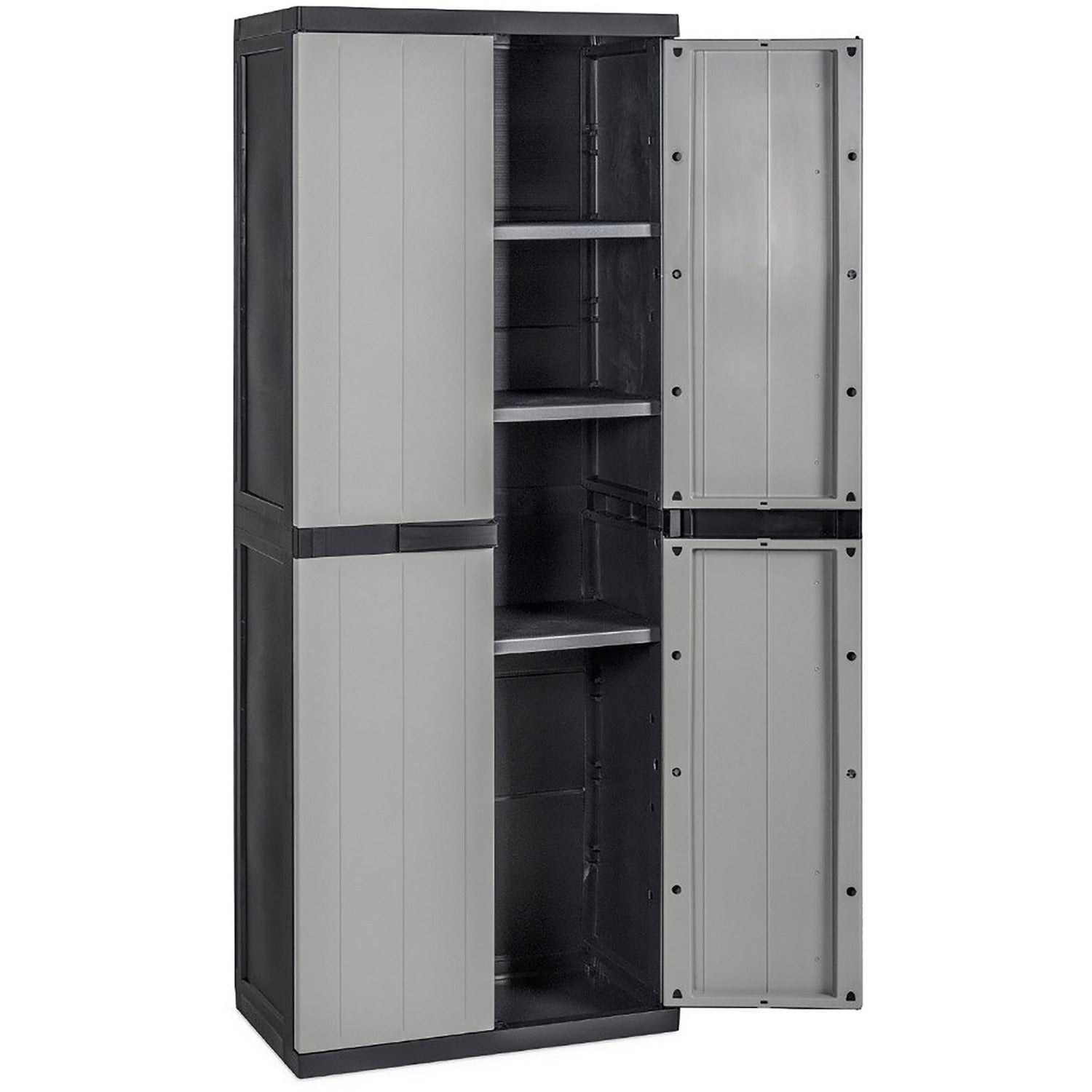 TOOMAX - Armadio Tuttopiani a 2 ante grigio tortora e nero Bios Midi - h165x65x37 cm